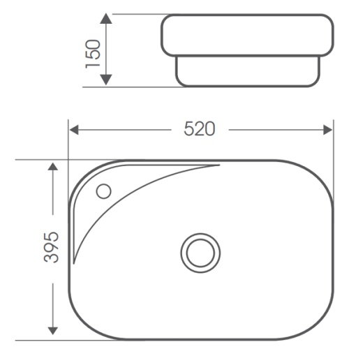 Chậu rửa mặt bán âm bàn Bello BB-400503 - 3