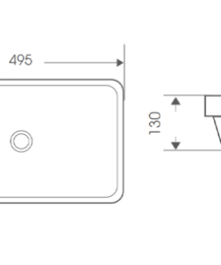 Chậu rửa mặt bán âm bàn Bello BB-800332 - 8 Chậu rửa mặt bán âm bàn Bello BB-800332 - 7