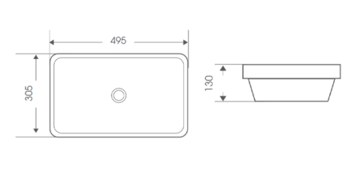 Chậu rửa mặt bán âm bàn Bello BB-800332 - 3