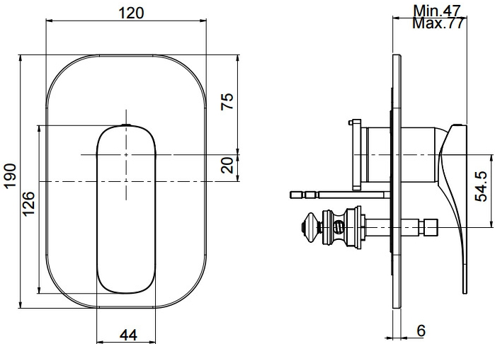 Bộ trộn sen tắm điều nhiệt Hafele 589.02.943 - 7 Bộ trộn sen tắm điều nhiệt Hafele 589.02.943