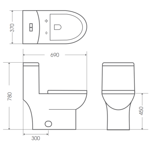 Bồn cầu 1 khối BELLO BT-500717N - 5