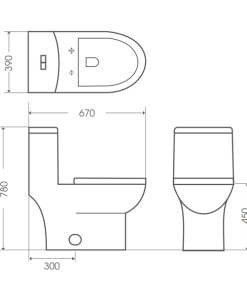 Bồn cầu liền khối Bello BT-800358 - 9