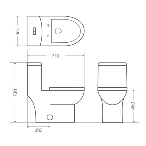 Bồn cầu liền khối Bello BT- 500364 - 3