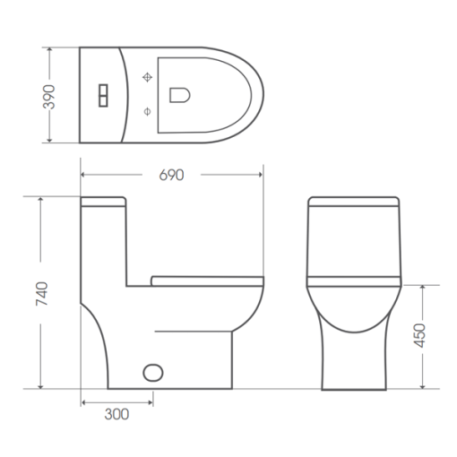 Bồn cầu một khối BELLO BT-800534 - 5