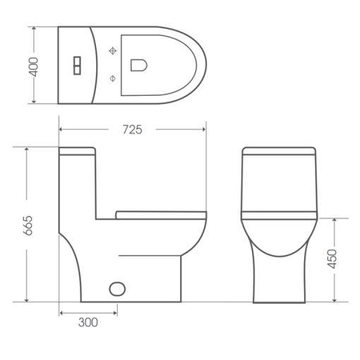 Bồn cầu một khối BELLO BT-800537 - 5