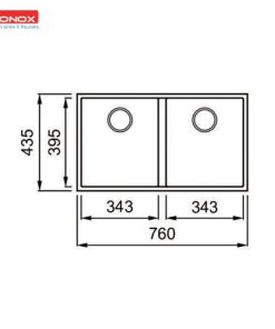 CHẬU RỬA CHÉN BÁT KONOX GRANITE VELOCI 760D - 17