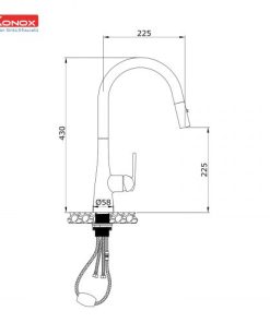 VÒI RỬA DÂY RÚT KONOX CURVA Grey - 9