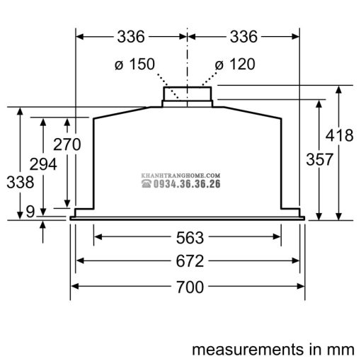 MÁY HÚT MÙI ÂM TỦ BOSCH DHL785C SERIE 6 NGANG 70CM - 7