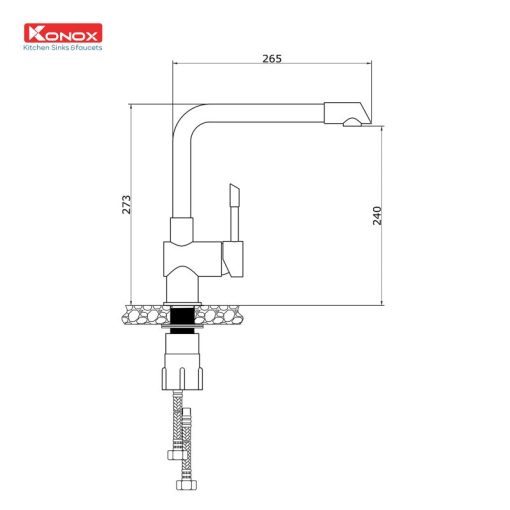 VÒI RỬA CHÉN BÁT KONOX FELIX BLACK - 3
