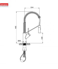 VÒI RỬA CHÉN BÁT DÂY RÚT KONOX GUSTA - 8 VÒI RỬA CHÉN BÁT DÂY RÚT KONOX GUSTA - 7
