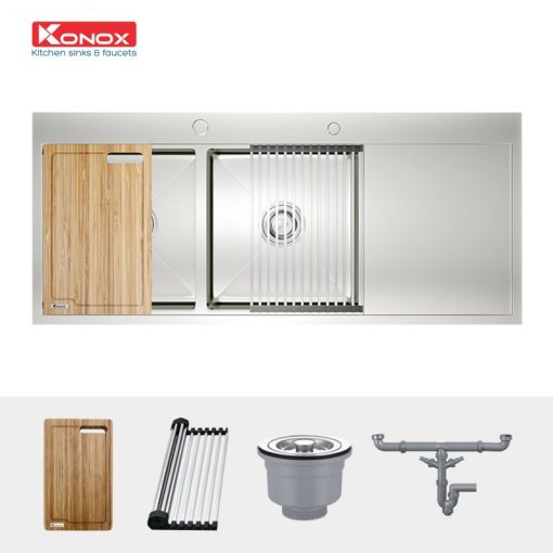 CHẬU RỬA CHÉN BÁT KONOX WORKSTATION APRON SINK KN8751DA Retta - 5