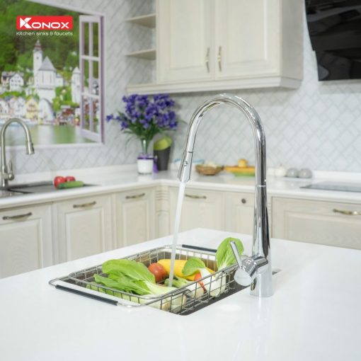 VÒI RỬA CHÉN BÁT RÚT DÂY KONOX KN1901N NICKEL - 7