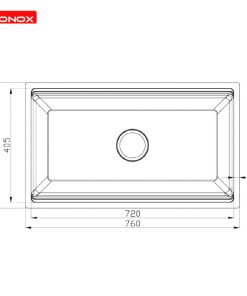 CHẬU RỬA CHÉN BÁT KONOX WORKSTATION UNDERMOUNT SINK KN7644SU - 10 CHẬU RỬA CHÉN BÁT KONOX WORKSTATION UNDERMOUNT SINK KN7644SU - 9