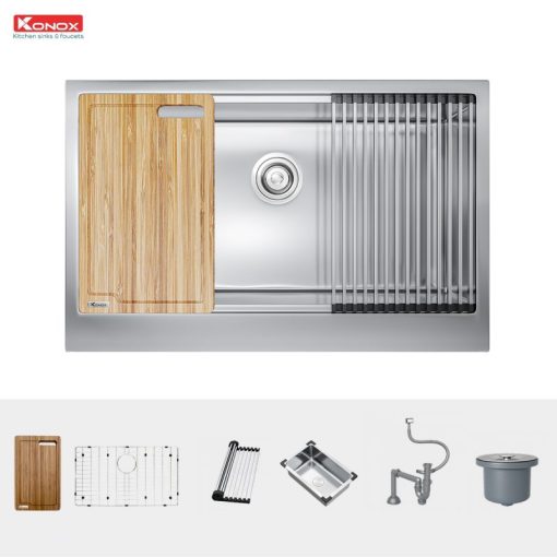 CHẬU RỬA CHÉN BÁT KONOX WORKSTATION APRON SINK KN8051AS Retta - 5