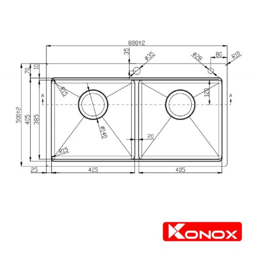 CHẬU RỬA CHÉN BÁT KONOX WORKSTATION TOPMOUNT SINK KN8250TD - 3