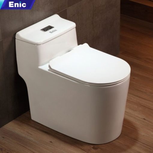 Bồn cầu Enic M08 nút xả giữa - trắng - 1
