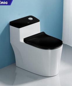Bồn cầu Enic M08 nút xả lệch - đen