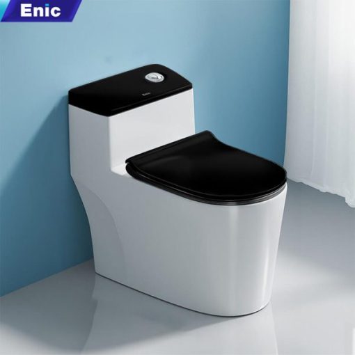 Bồn cầu Enic M08 nút xả lệch - đen - 1