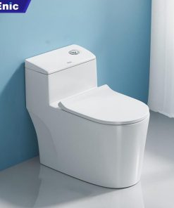 Bồn cầu Enic M08 nút xả lệch- trắng