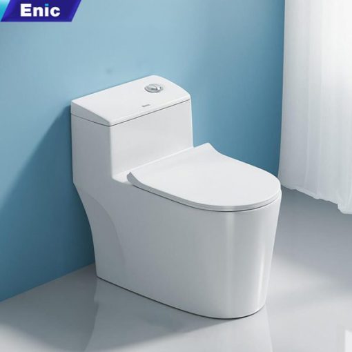 Bồn cầu Enic M08 nút xả lệch- trắng - 1