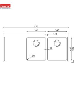 CHẬU RỬA CHÉN BÁT KONOX TURKEY SINK MIRO 1160 - 10 CHẬU RỬA CHÉN BÁT KONOX TURKEY SINK MIRO 1160 - 9
