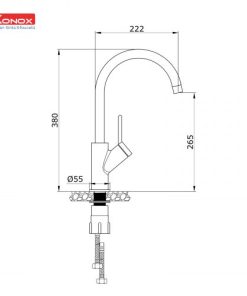 VÒI RỬA CHÉN BÁT KONOX MODO MẠ PVD CHROME - 9