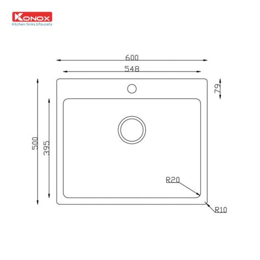 CHẬU RỬA CHÉN BÁT KONOX TURKEY NERON 600 - 3