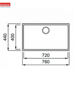 CHẬU RỬA CHÉN BÁT KONOX GRANITE NAROS 760S-BLACK - 9