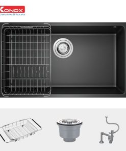 CHẬU RỬA CHÉN BÁT KONOX GRANITE NAROS 760S-BLACK - 11