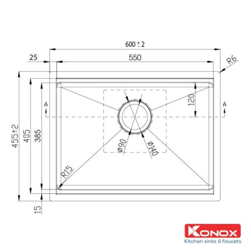 CHẬU RỬA CHÉN BÁT KONOX WORKSTATION UNDERMOUNT SINK KN6046SU - 3