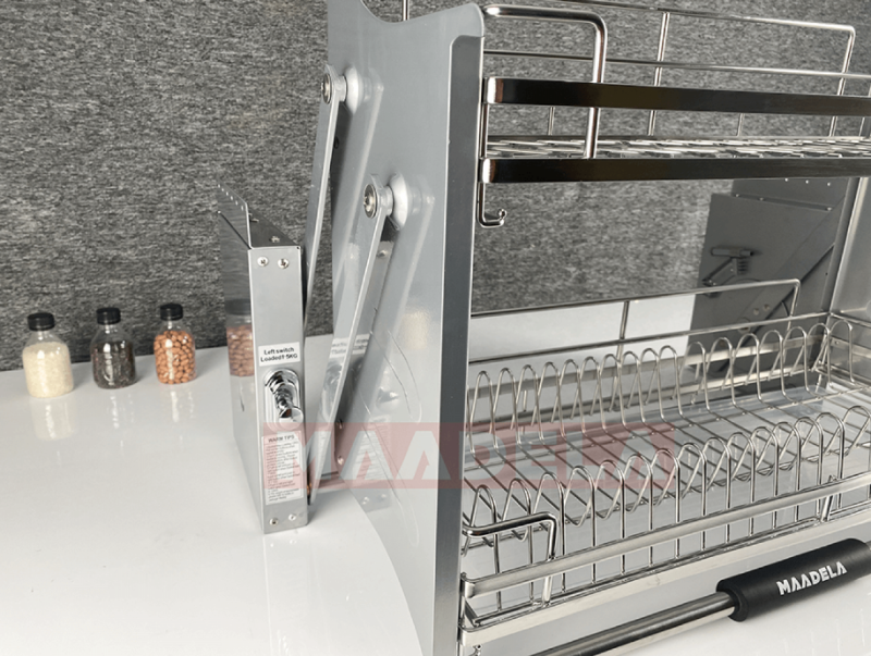 Giá bát đĩa nâng hạ Inox 304 cho tủ bếp trên Maadela MP-G30-2.70