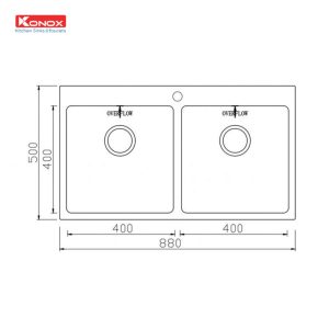 CHẬU RỬA CHÉN BÁT KONOX TOPMOUNT UNICO 8850 - 11