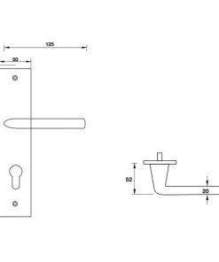 Tay nắm gạt đế dài Inox 316 Hafele 903.78.589 - 5