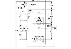 Thân khóa Hafele cho cửa phòng Inox mờ 911.02.153 - 9