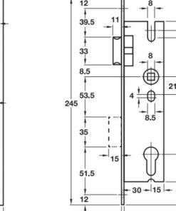 Thân khóa cho cửa đố nhỏ E30/92D 911.77.260 - 6 Thân khóa cho cửa đố nhỏ E30/92D 911.77.260 - 5