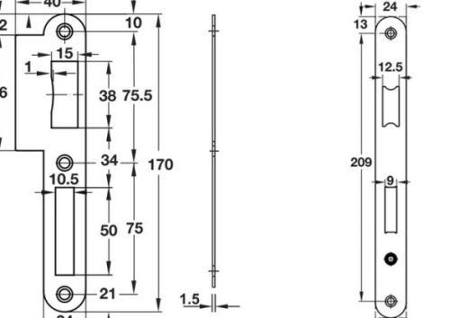 Thân khóa Häfele E55/72A Đồng bóng 911.02.154 - 5