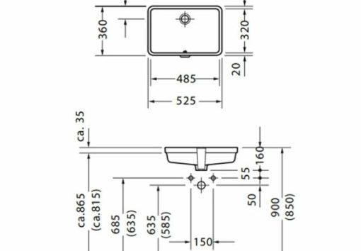Lavabo âm bàn Duravit Vero 588.45.021 - 3