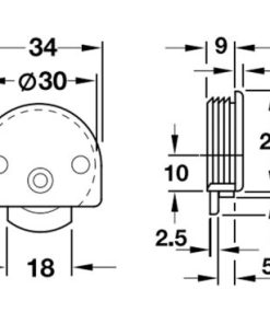 Bánh xe trượt dưới Hafele 404.22.106 - 6 Bánh xe trượt dưới Hafele 404.22.106 - 5