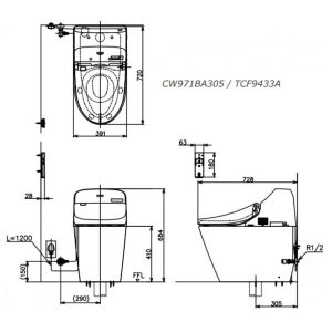 Bồn cầu điện tử TOTO GG C971/TCF9433A - 5