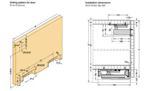 Cửa trượt bằng mặt cho tủ rộng 1800 mm Hafele 406.11.204 - 3