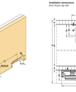 Cửa trượt bằng mặt cho tủ rộng 1200 mm Hafele 406.11.201 - 6 Cửa trượt bằng mặt cho tủ rộng 1200 mm Hafele 406.11.201 - 5