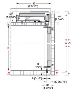 Cửa trượt bằng mặt cho tủ rộng 2000 mm Hafele 406.11.225 - 9