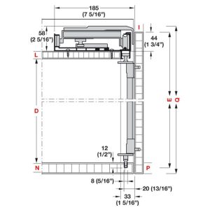 Cửa trượt bằng mặt cho tủ rộng 2000 mm Hafele 406.11.225 - 9