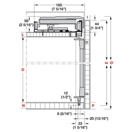 Cửa trượt bằng mặt cho tủ rộng 2000 mm Hafele 406.11.225 - 5