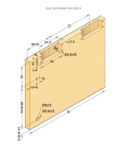 Cửa trượt bằng mặt cho tủ rộng 2000 mm Hafele 406.11.225 - 7