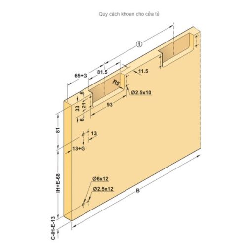 Cửa trượt bằng mặt cho tủ rộng 2000 mm Hafele 406.11.225 - 3