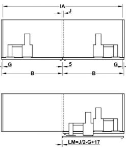 Cửa trượt bằng mặt 2 cánh cho tủ rộng 2931-3400 mm Hafele 406.11.123 - 9