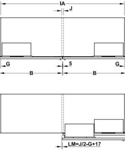 Bộ phụ kiện cửa trượt bằng mặt chiều rộng tủ 2731-3200 mm Hafele 406.11.288 - 9