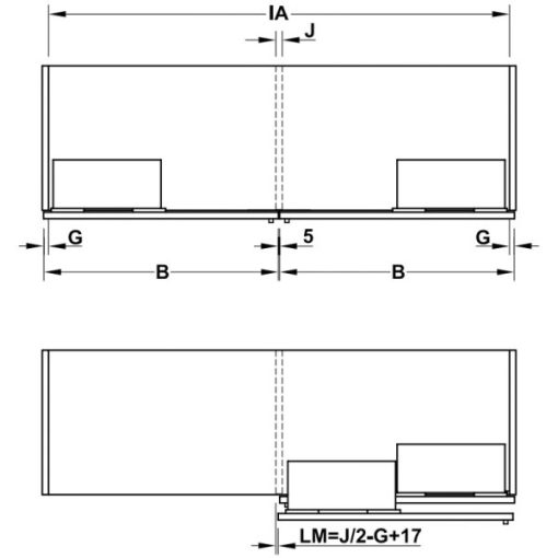 Bộ phụ kiện cửa trượt bằng mặt chiều rộng tủ 1931-2330 mm Hafele 406.11.286 - 5