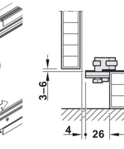 Cửa trượt xoay bằng gỗ cao 1250 – 1850 mm Hafele 408.30.590 - 10 Cửa trượt xoay bằng gỗ cao 1250 – 1850 mm Hafele 408.30.590 - 9